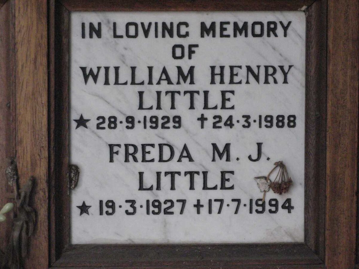 LITTLE William Henry 1929-1988 &amp; Freda M.J. 1927-1994