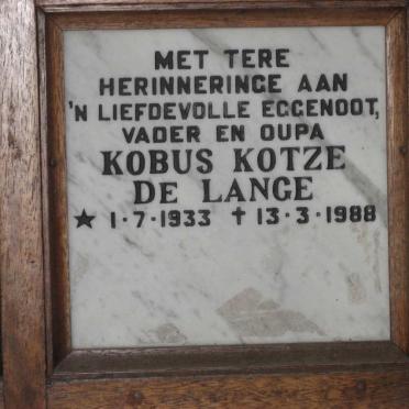 LANGE Kobus Kotze, de 1933-1988