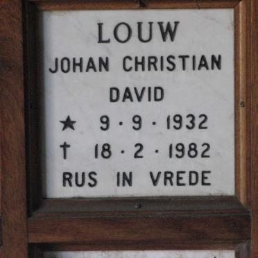 LOUW Johan Christian David 1932-1982