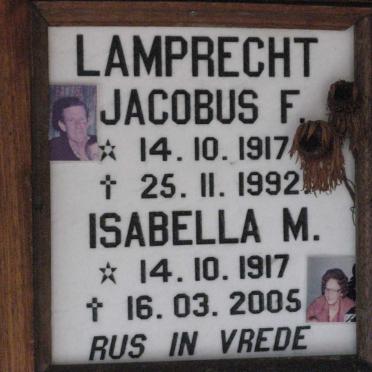 LAMPRECHT Jacobus F. 1917-1992 &amp; Isabella M. 1917-2005