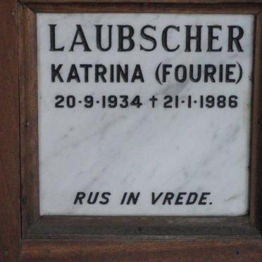 LAUBSCHER Katrina nee FOURIE 1934-1986