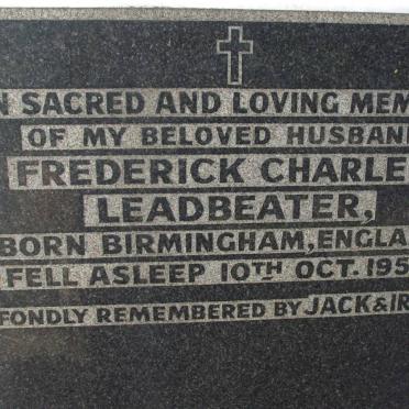 LEADBEATER Frederick Charles -1952