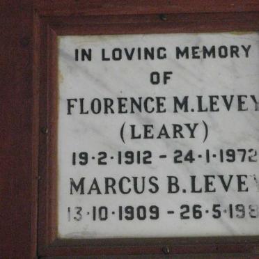 LEVEY Marcus B. 1909-1981 &amp; Florence M. LEARY 1912-1972