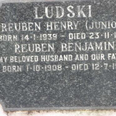 LUDSKI Reuben Benjamin 1908-1981 :: LUDSKI Reuben Henry 1939-1957