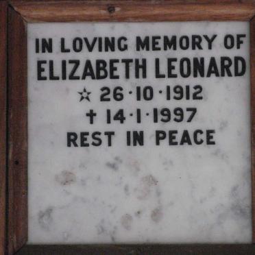 LEONARD Elizabeth 1912-1997