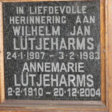 LUTJEHARMS Wilhelm Jan 1907-1983 &amp; Annemarie 1910-2004