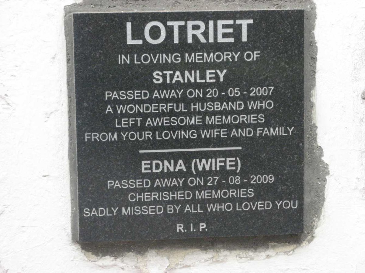 LOTRIET Stanley -2007 &amp; Edna -2009
