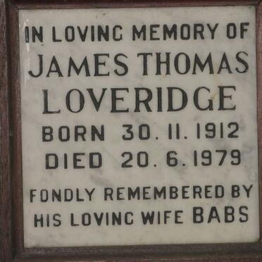 LOVERIDGE James Thomas 1912-1979