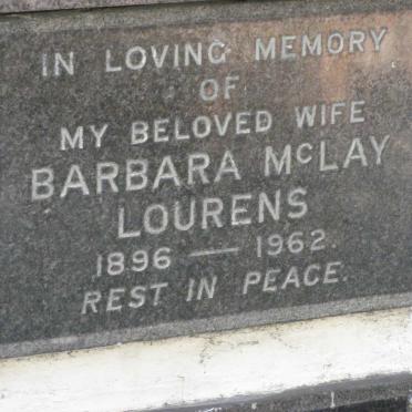 LOURENS Barbara McLay 1896-1962