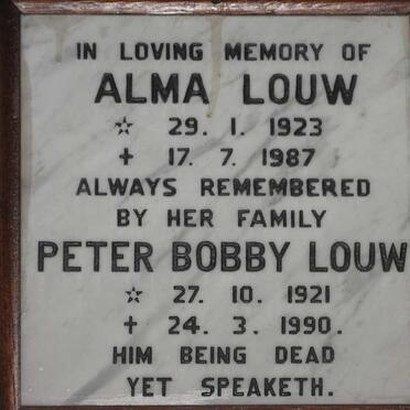 LOUW Peter Bobby 1921-1990 &amp; Alma 1923-1987