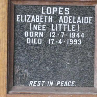 LOPES Elizabeth Adelaide nee LITTLE 1944-1993