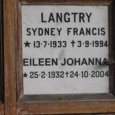 LANGTRY Sydney Francis 1933-1994 &amp; Eileen Johanna 1932-2004