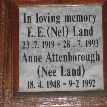 LAND E.E. 1919-1993 :: ATTENBOROUGH Anne nee LAND 1948-1992