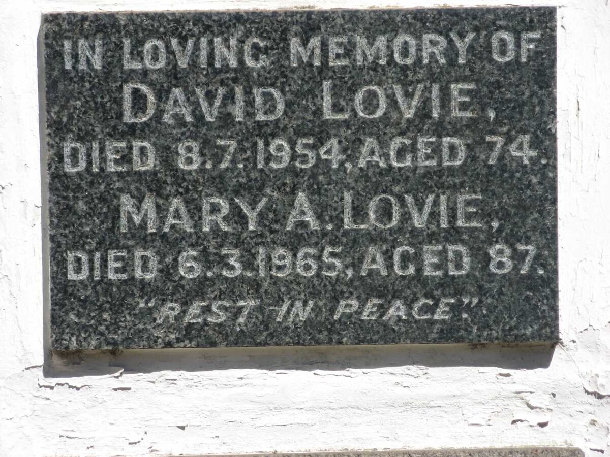 LOVIE David -1954 &amp; Mary A. -1965