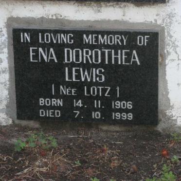 LEWIS Ena Dorothea nee LOTZ 1906-1999