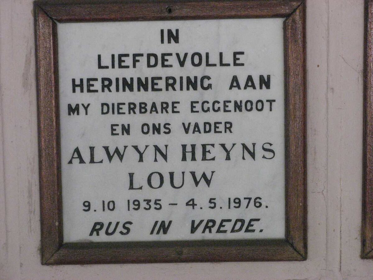 LOUW Alwyn Heyns 1935-1976