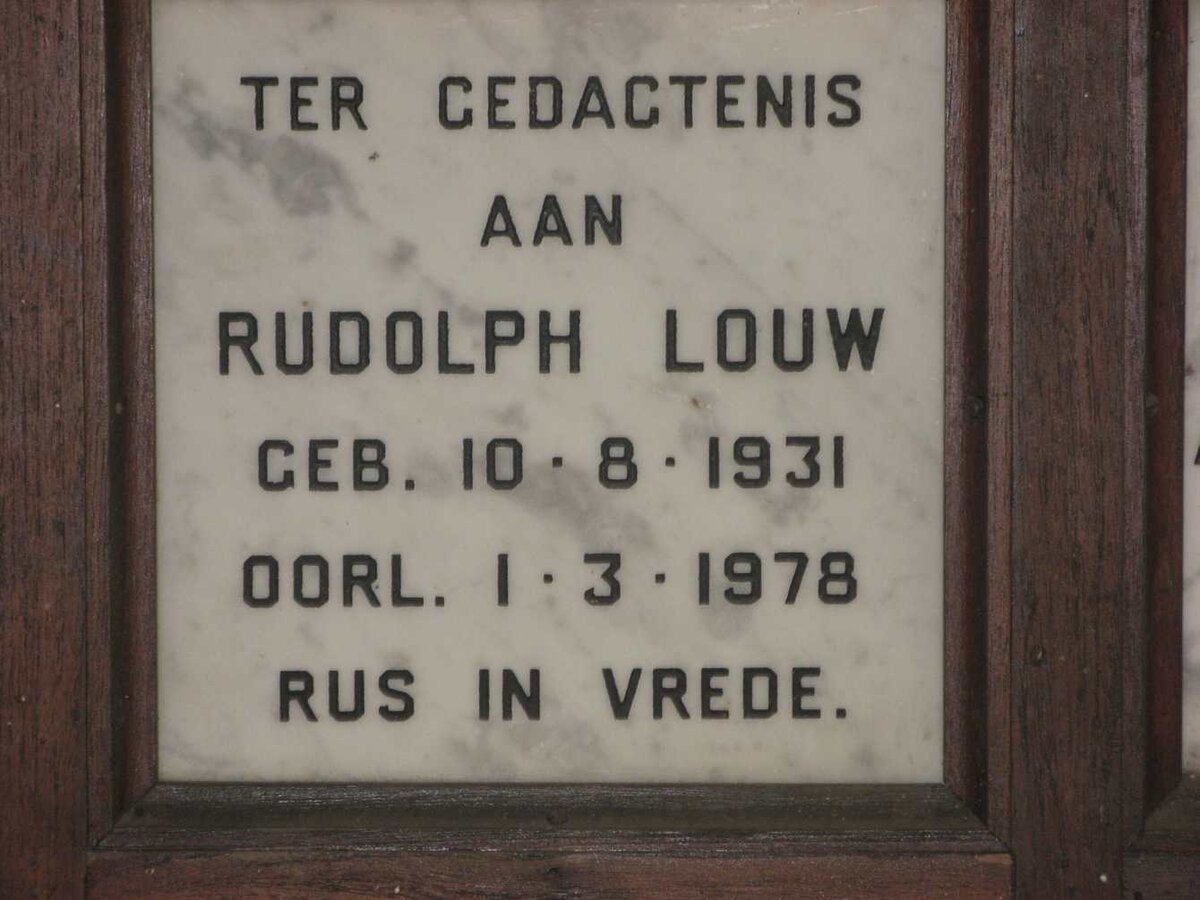LOUW Rudolph 1931-1978