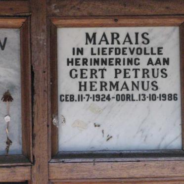 MARAIS Gert Petrus Hermanus 1924-1986