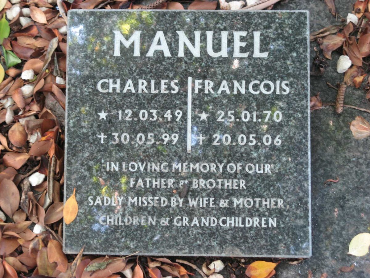 MANUEL Charles 1949-1999 ::  MANUEL Francois 1970-2006
