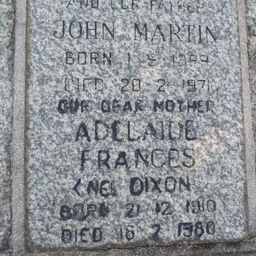 MARTIN John 1899-1971 &amp; Adelaide Frances DIXON 1910-1980