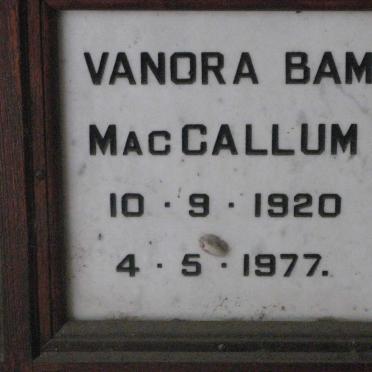 MacCALLUM Vanora Bam 1920-1977