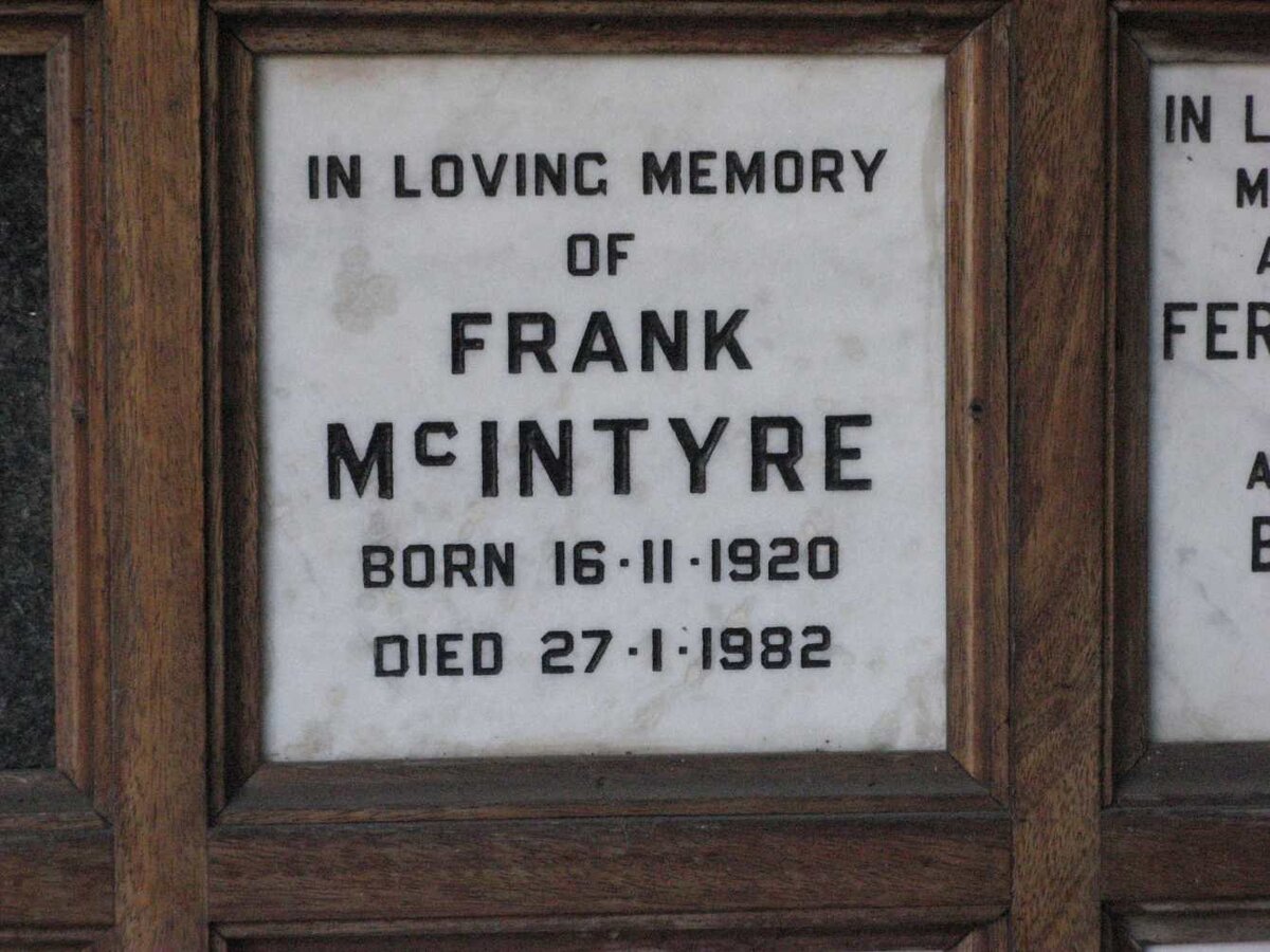 McINTYRE Frank 1920-1982