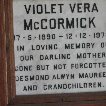 McCORMICK Violet Vera 1890-1972