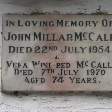 McCALL John Millar -1954 &amp; Vera Winifred -1970