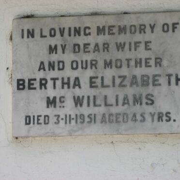 McWILLIAMS Bertha Elizabeth -1951