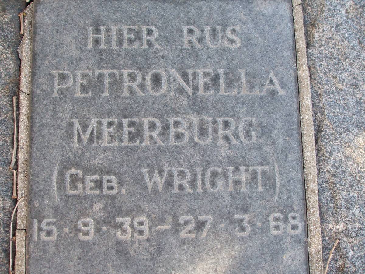MEERBURG Petronella nee WRIGHT 1939-1968