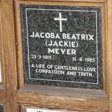 MEYER Jacoba Beatrix 1915-1985