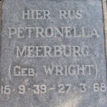 MEERBURG Petronella nee WRIGHT 1939-1968