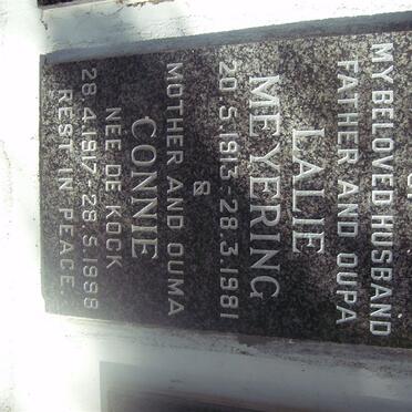 MEYERING Lalie 1913-1981 &amp; Connie DE KOCK 1917-1998