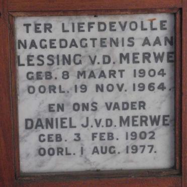 MERWE Daniel J., v.d. 1902-1977 &amp; Lessing 1904-1964