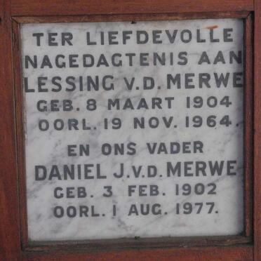 MERWE Daniel J., v.d. 1902-1977 &amp; Lessing 1904-1964