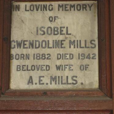 MILLS Isobel Gwendoline 1882-1942