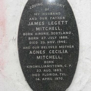 MITCHELL James Legett 1888-1946 &amp; Agnes Cecilia 1883-1970