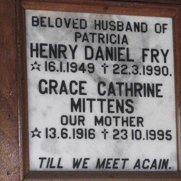 MITTENS Grace Cathrine 1916-1995 :: FRY Henry Daniel 1949-1990