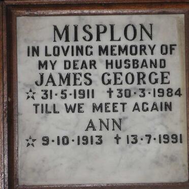MISPLON James George 1911-1984 &amp; Ann 1913-1991