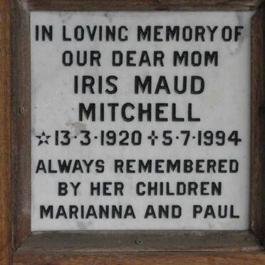 MITCHELL Iris Maud 1920-1994