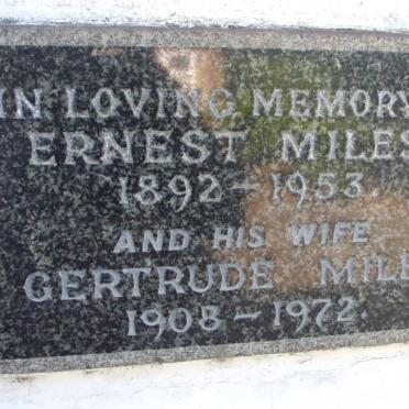 MILES Ernest 1892-1953 &amp; Gertrude 1908-1972