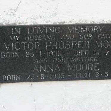 MOORE Victor Prosper 1900-1966 &amp; Anna 1905-1973