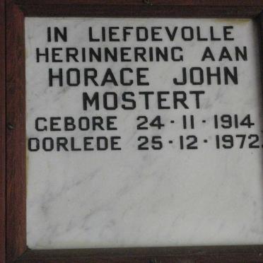 MOSTERT Horace John 1914-1972