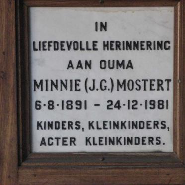 MOSTERT J.G. 1891-1981