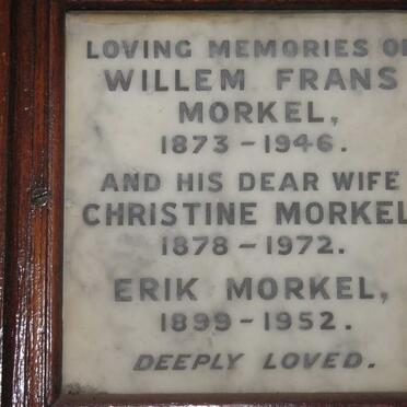 MORKEL Willem Frans 1873-1946 &amp; Christine 1878-1972 :: MORKEL Erik 1899-1952