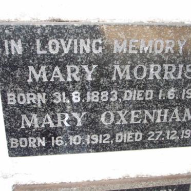 MORRIS Mary 1883-1957 :: OXENHAM Mary 1912-1977