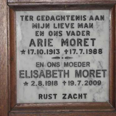 MORET Arie 1913-1988 &amp; Elisabeth 1918-2009