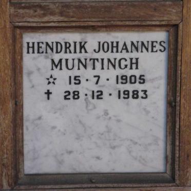 MUNTINGH Hendrik Johannes 1905-1983