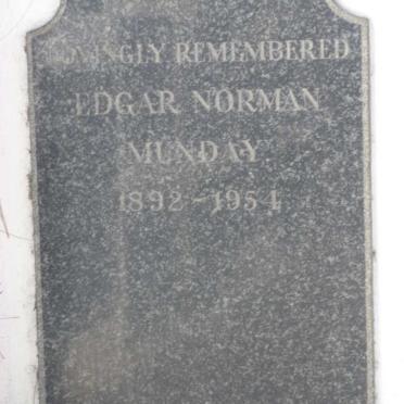 MUNDAY Edgar Norman 1892-1954