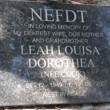 NEFDT Leah Louisa Dorothea nee COOK 1949-2007